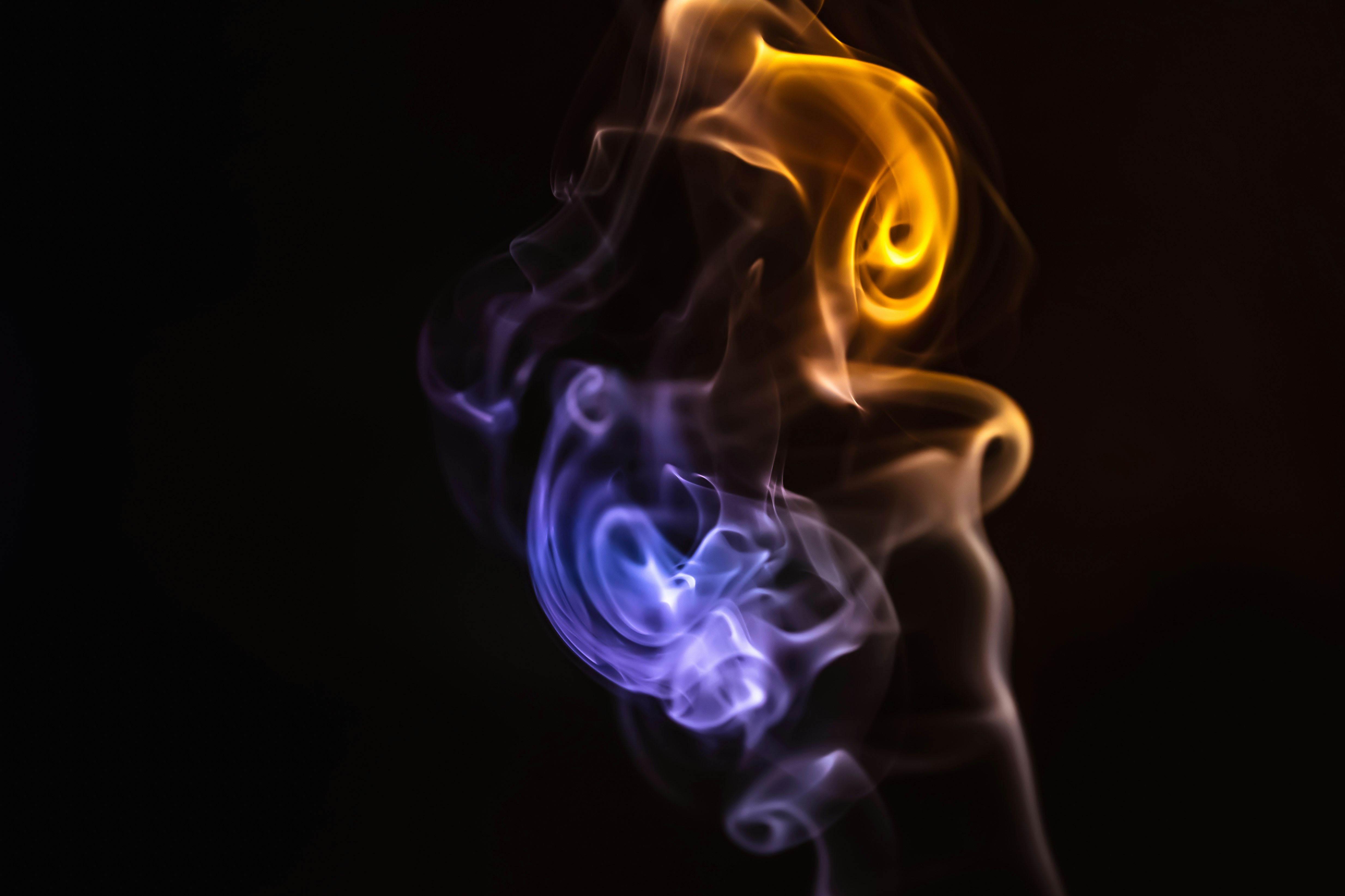 blue and white smoke illustration